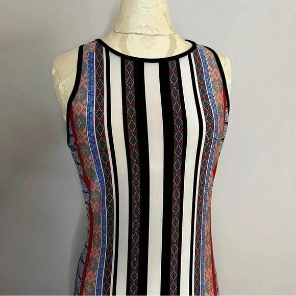 BISOU BISOU Multicolored Multi Dress Women Size 6 Patterned Zippered - Picture 4 of 7